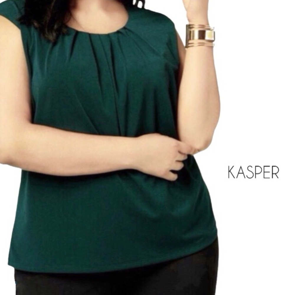 🆕 Kasper | Forest Green Sleeveless Blouse